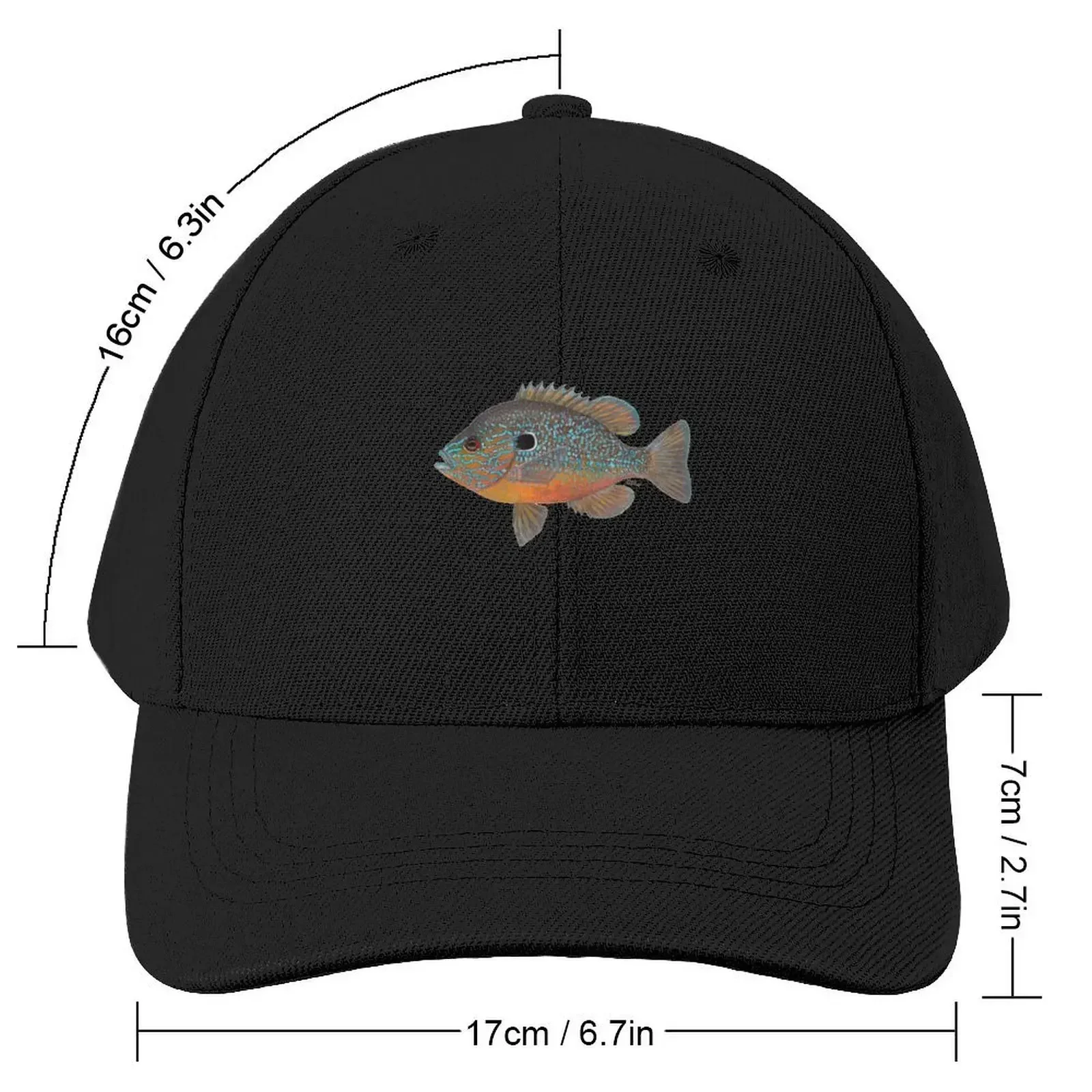 Longear Sunfish (Lepomis megalotis) Бейсболка шляпы для мужчин дизайнерская кепка Гольф Хип-хоп