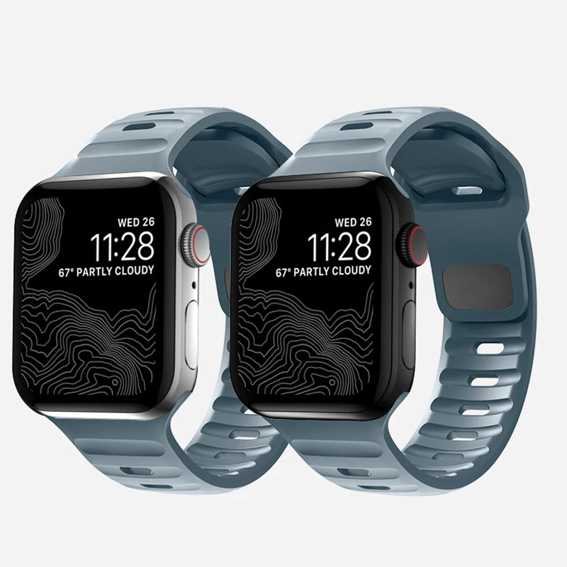 

Ремешок спортивный из мягкого силикона для Apple Watch SE 7 Series 44 мм 40 мм, резиновый браслет для iWatch 6 5 4 3 2 ultra 8 49 мм 42 мм 38 мм