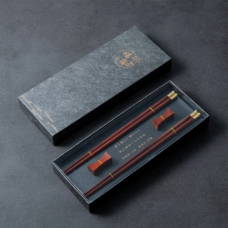 

Sandalwood Quality Box Set Cutlery Chopsticks Tableware Chopsticks Red Chinese Natural High Packaging Gift Premium Household