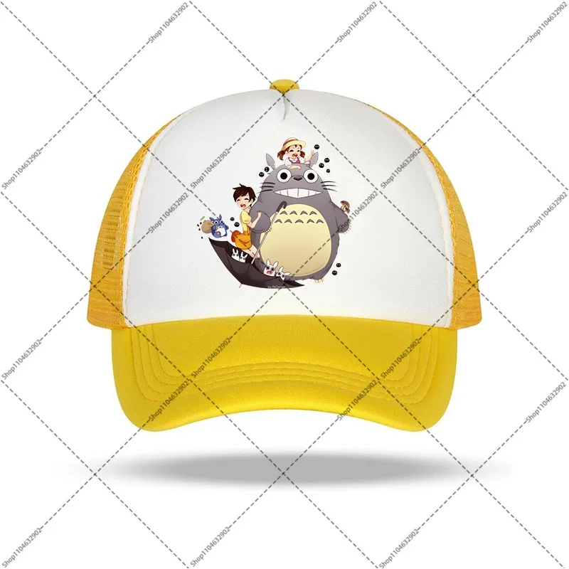 Фото Бейсбольная кепка Totoro для женщин и мужчин, летние модные кепки с мультяшным аниме-принтом, солнцезащитная шляпа унисекс, хлопковые шапки, подарки на день рождения №4