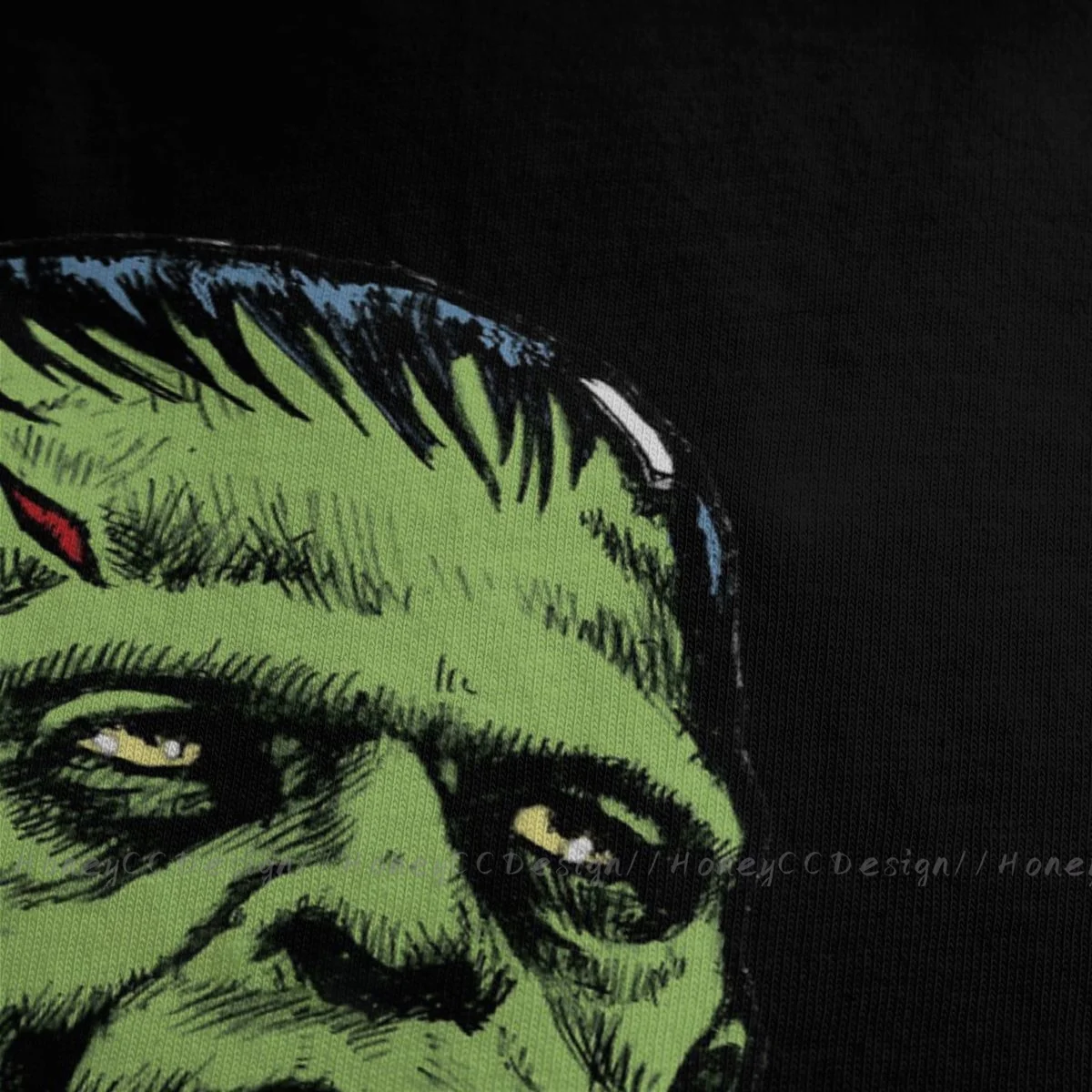 Фото Футболка Frankenstein Мужская, высокое качество, 100% хлопок, короткий винтажный ужас, летний рукав, асуальная рубашка, свободные футболки №4