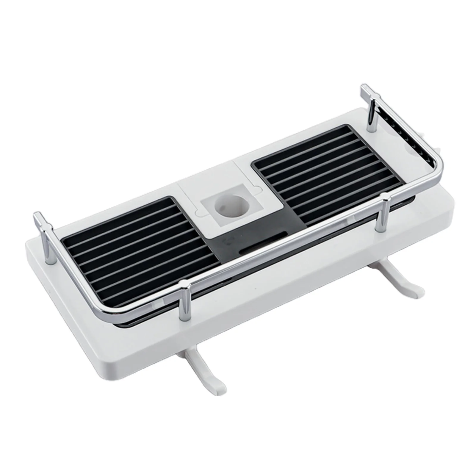 

Shower Storage Rack Liftable Punch-free Replacement 1pcs 2-in-1 ABS Durable Fast Drainage Holder Multi-function