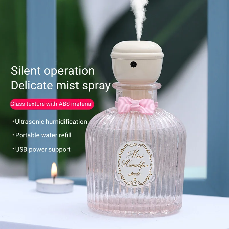 210ML Perfume Bottle Air Humidifier Diffuser Car Portable Cute Mini Ultrasonic Cool Mist Maker Fogger Electric Water Diffuser