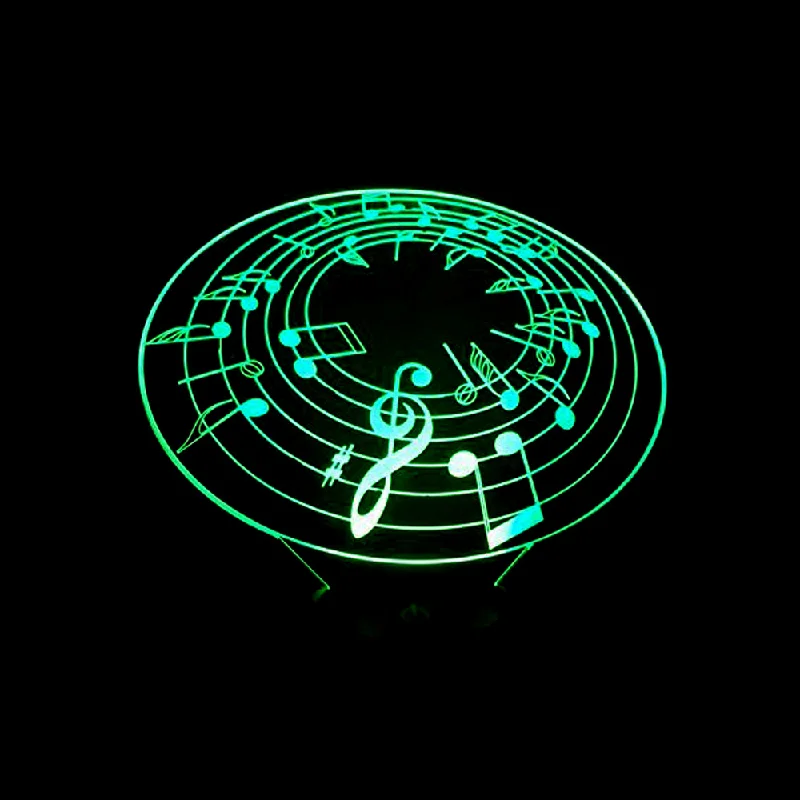 

Acrylic 3d Illusion Baby Night Light Romantic Musical Note Nightlight Led Touch Sensor Colorful Usb Battery Powered Bedside Lamp