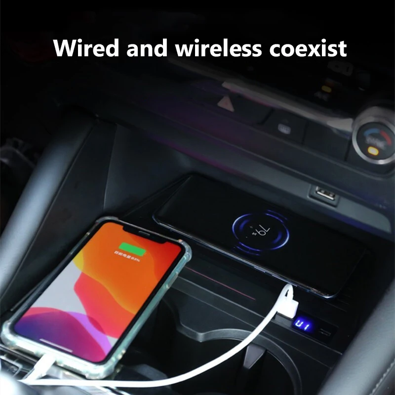 Автомобильное беспроводное зарядное устройство 15 Вт для Mazda CX-4 CX4 2020 2021 быстрая