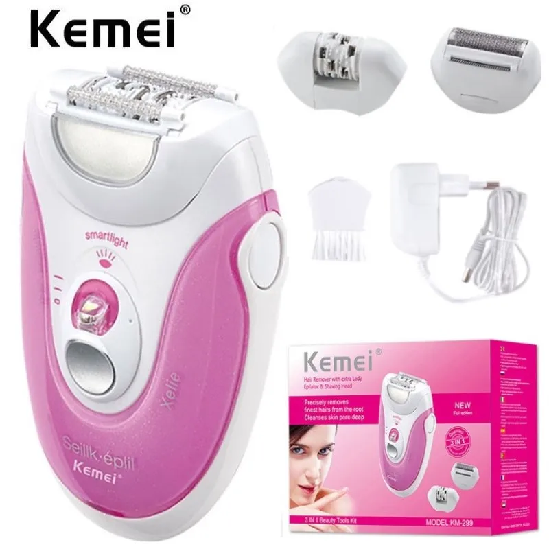 

kemei 299 cord electric epilator for women facial body hair remover bikini underarms lady shaver legs hair removal machine