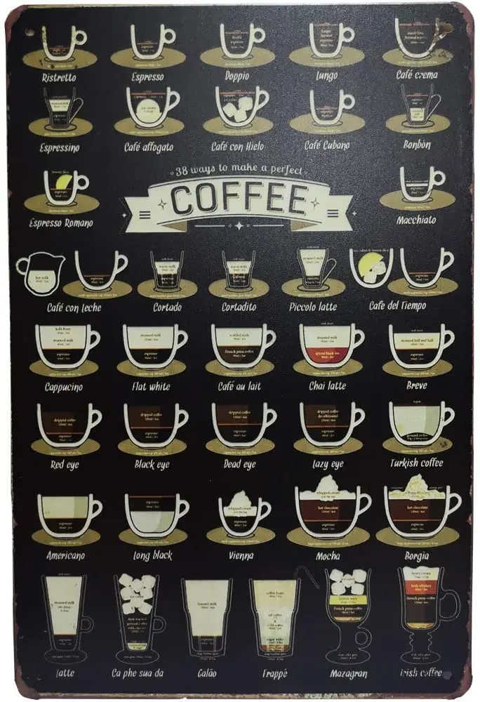 

Coffee Thick Tinplate Retro Metal Tin Sign Plaque Poster Wall Decor Art Shabby Chic Gift