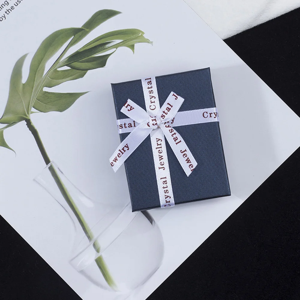 

1pc Bow Jewelry Organizer Storage Gift Box Necklace Earrings Ring Box Paper Jewellry Packaging Container