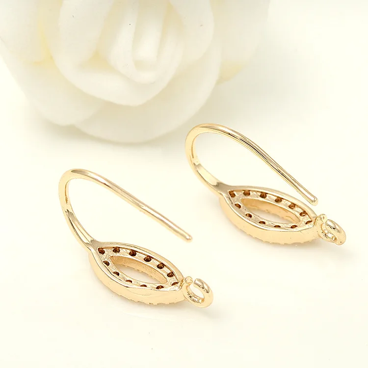 6 шт. из 14-каратного золота с Цвет латуни и циркон серьги-Крючки расходных