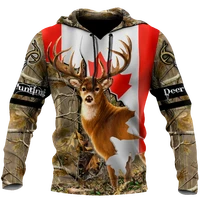 new maple leaf camouflage 3d hoodie mens womens outdoor deer pattern camping hunting unisex hooded jacket topzipper 26
