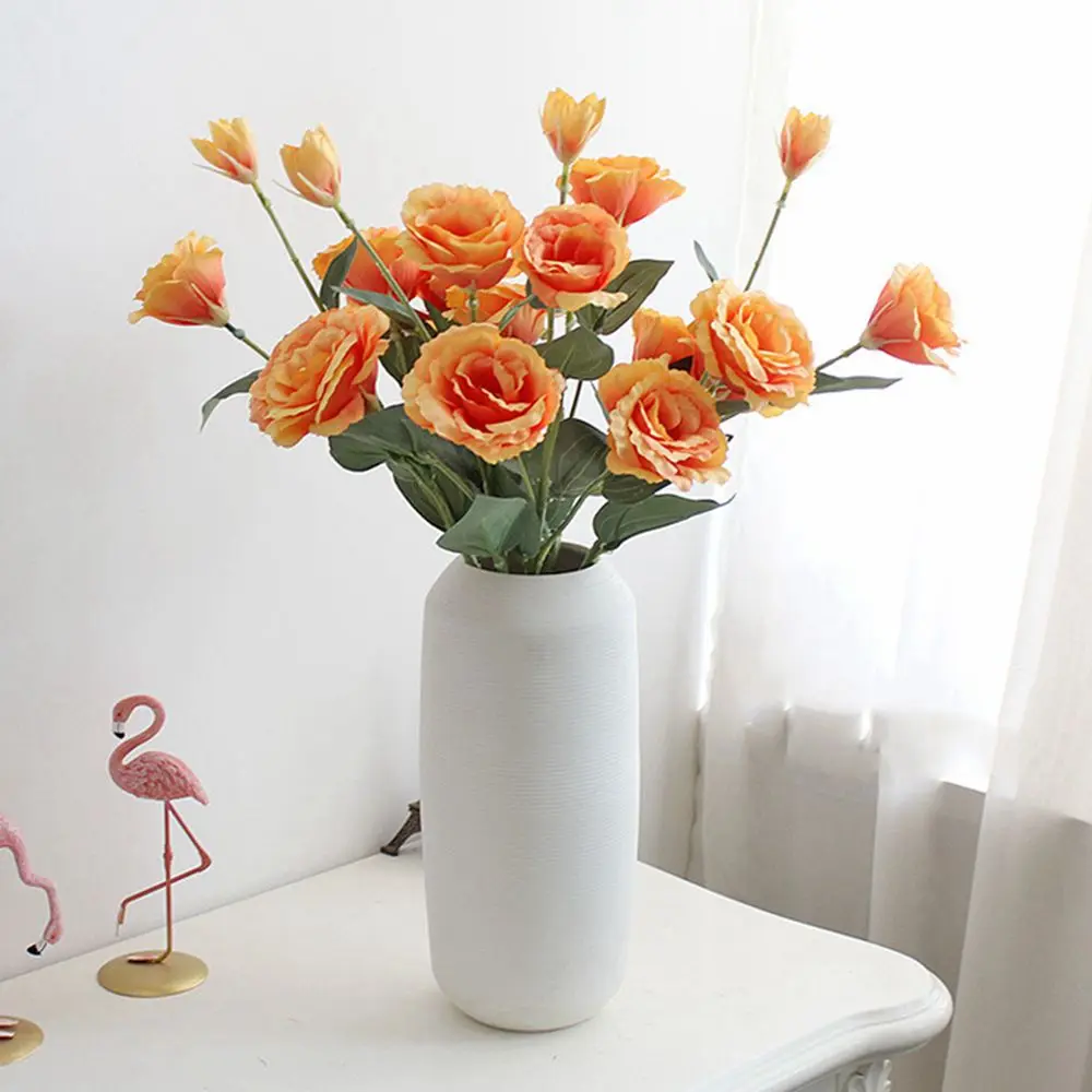 Искусственные цветы 3 головки Европейский Eustoma Шелковый цветок искусственные