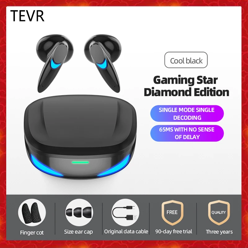 

TEVR Original G10 Auriculares Bluetooth New Fashion Earphone Music Game Wireless Headset Dual Stereo Noise Earbuds