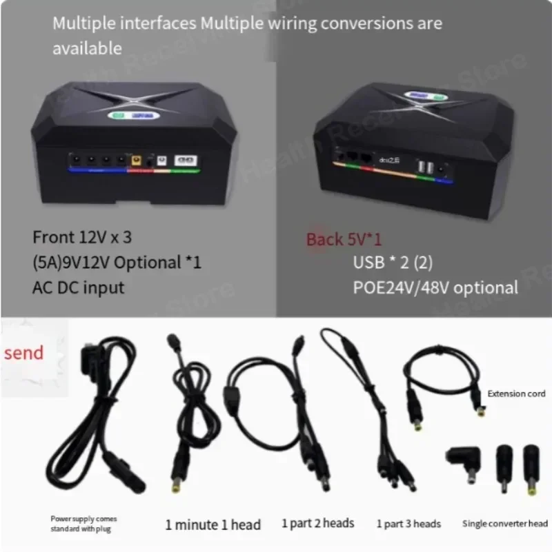 Minicámara módem премиум класса enrutador 60W 17600-20800MAh Fente alimentación ininterrumpida CC UPS