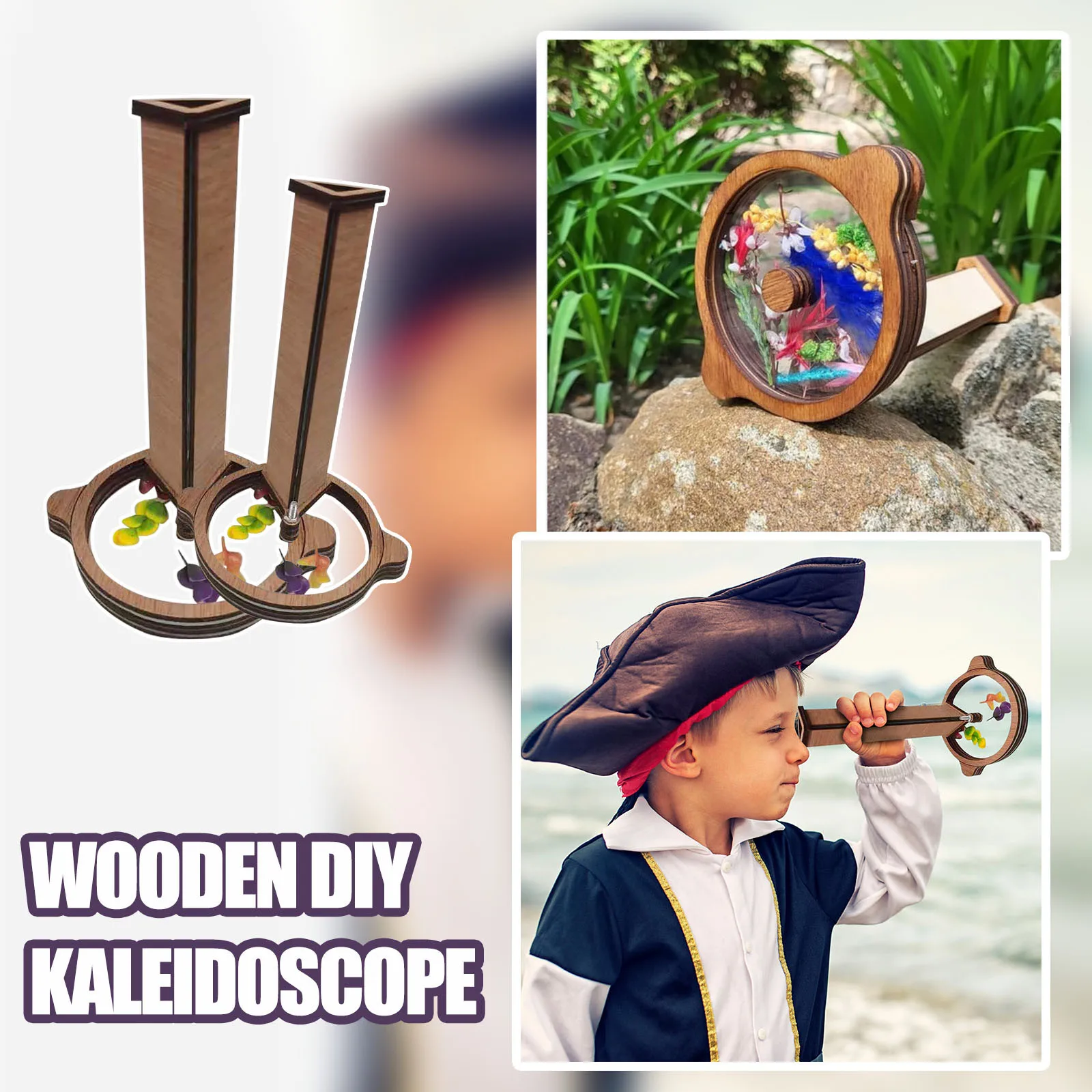 

Creative Wooden DIY Kaleidoscope Kit for Kids Toddler Toys Personalized Gifts Children Outdoor Toy Parent-child Interactive Game