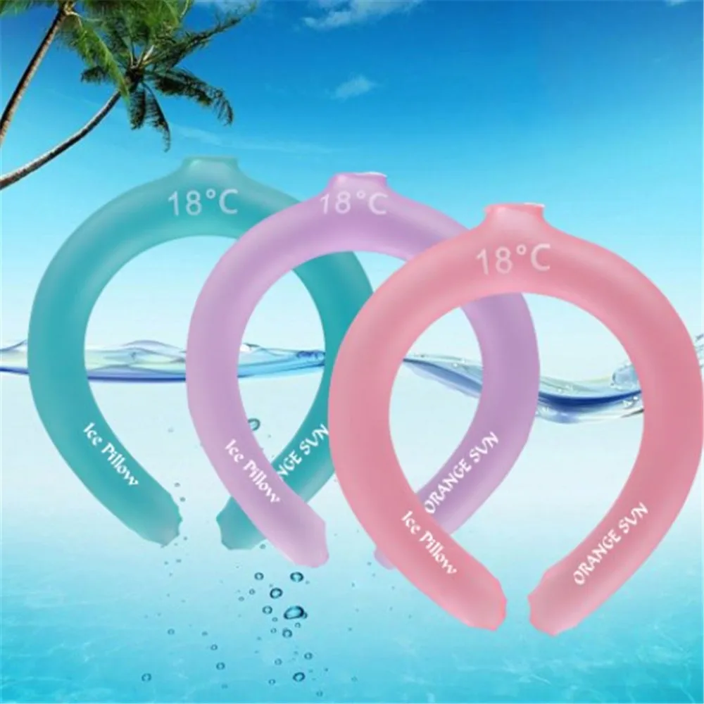 

New Icy Cooling Neck Tube Cool Freeze Neck Band Reusable Summer Outdoor Sports Running Cycling Cold Collar Ice Cushion Massage