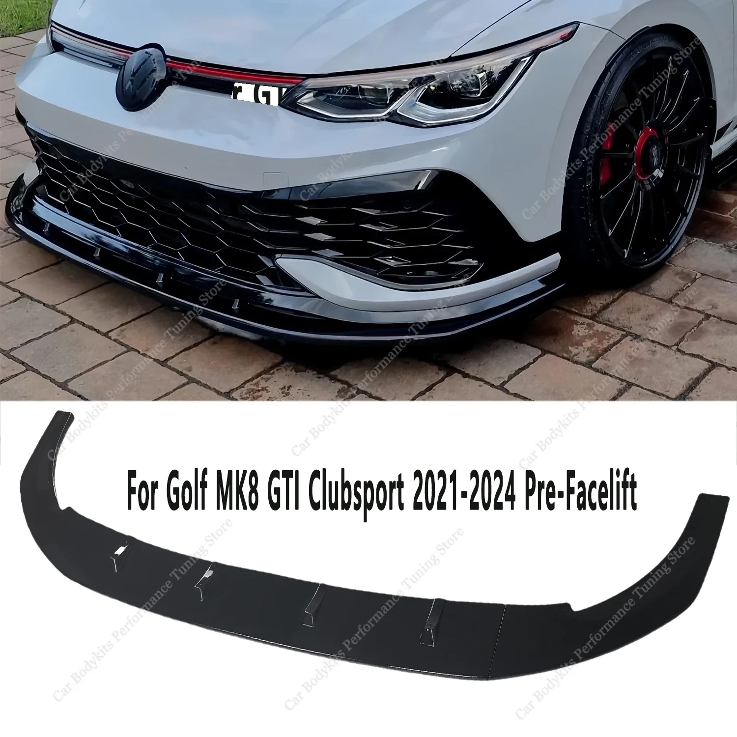 

Передний бампер автомобиля Maxton Style ABS, спойлер, сплиттер для Golf MK8 8GTI GTD GTE R-Line GTI Clubsport 2020-2024, предварительно линейный