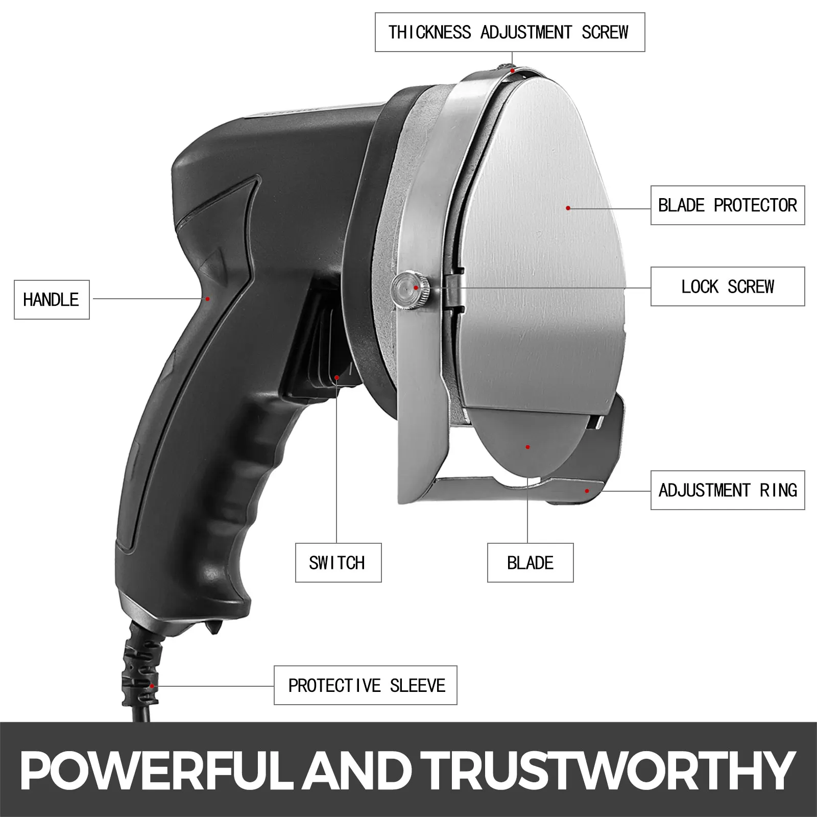 Рисунок 3 - VEVOR слайсер для кебаба 0-8 мм