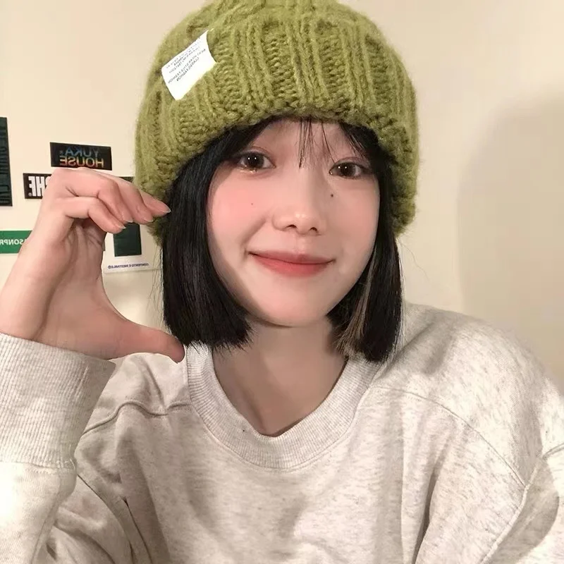 

Детская шапка Корейская версия однотонная теплая вязаная шапка для осени и зимы универсальная теплая защита ушей для студентов