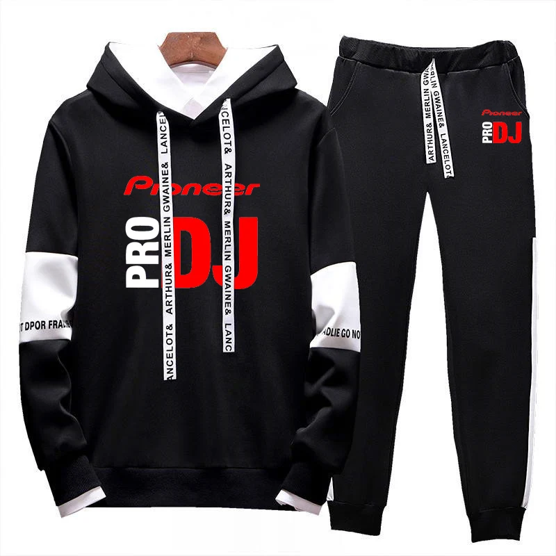 

Мужской спортивный костюм DJ Pioneer PRO, комплект из 2 предметов, толстовка с капюшоном и спортивные штаны, пуловер, одежда для улицы, 2022