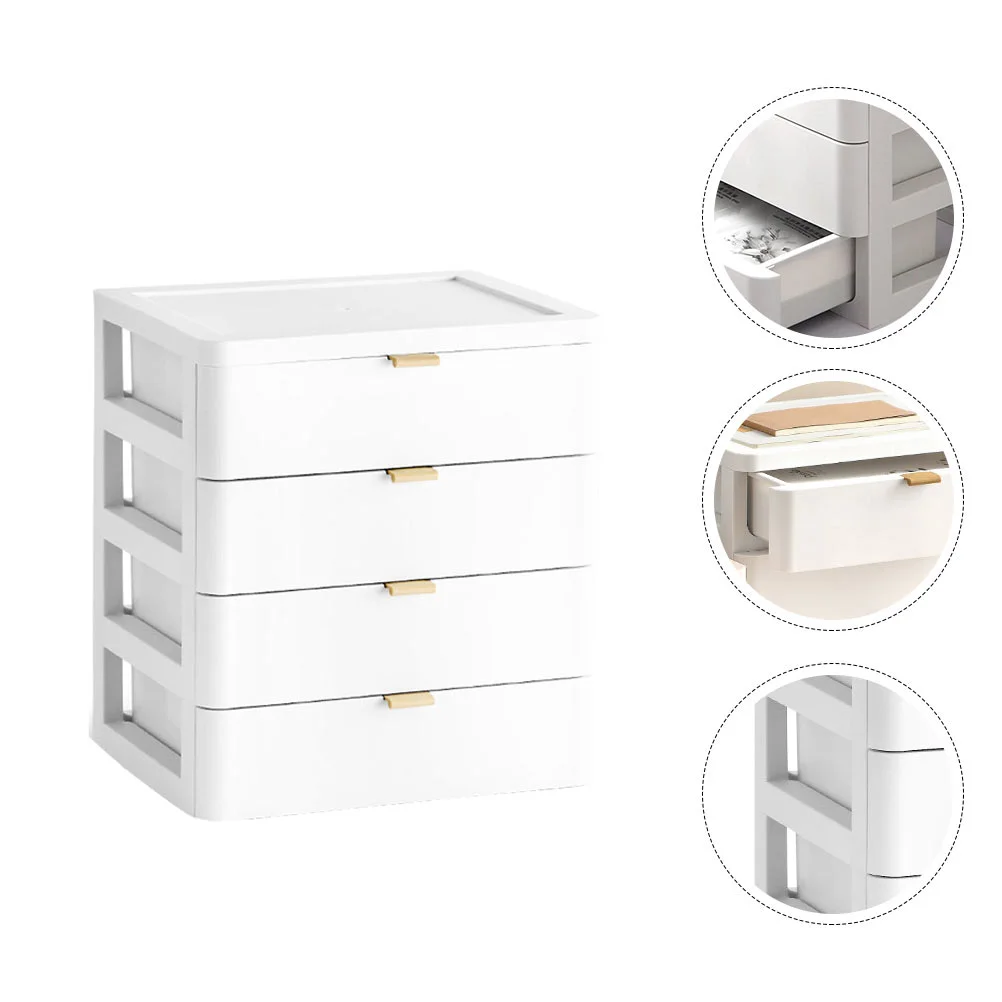 

1PC Desktop Storage Case Drawer Type Organizer Makeup Storage Holder (White)