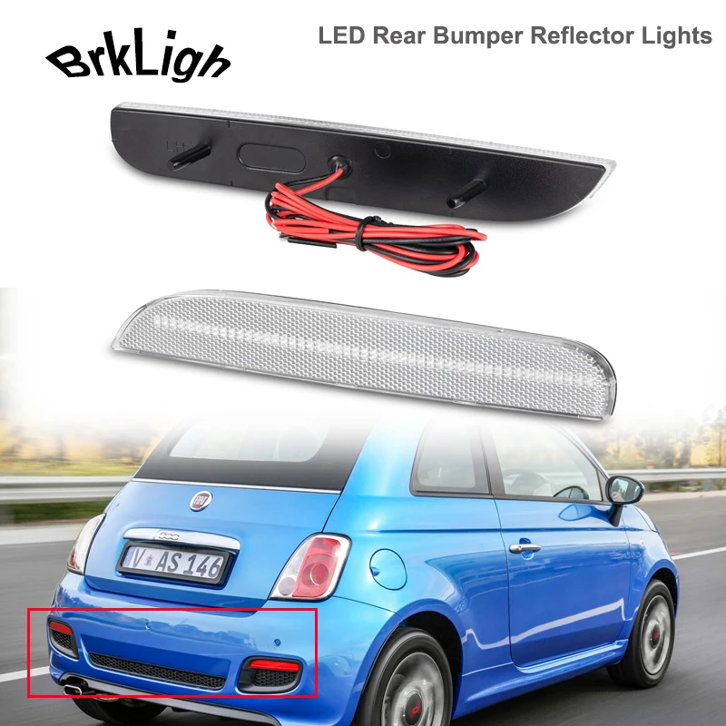 

2Pcs Canbus LED Rear Bumper Reflector Tail Red Lights Car Brake Side Marker Lamps Kit For Fiat 500 2012-2017 OEM#68154574AA
