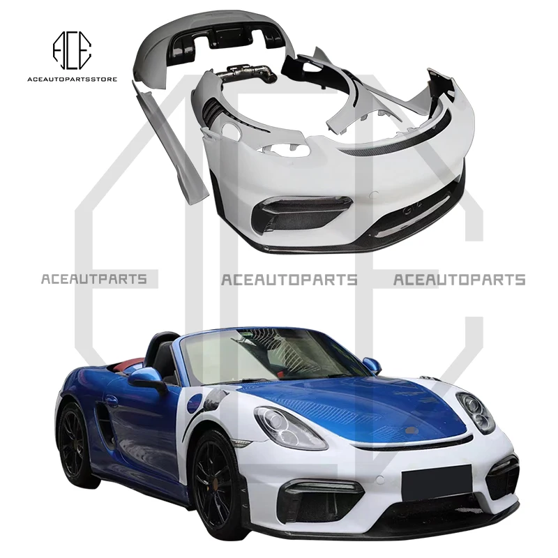 Комплект кузова из углеродного волокна в стиле GT4 для Porsche 981 Boxster Cayman 2013-2015