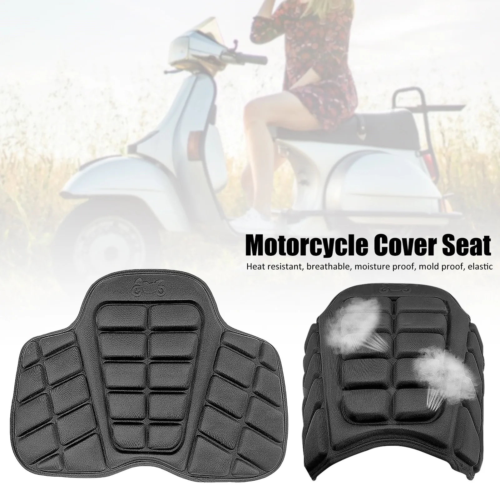 

Motorcycle Seat Cover Air Pad Sunscreen Heat Insulation Seat Cushion Inflatable Decompression Air Cushion 3D Mesh Seat Cover