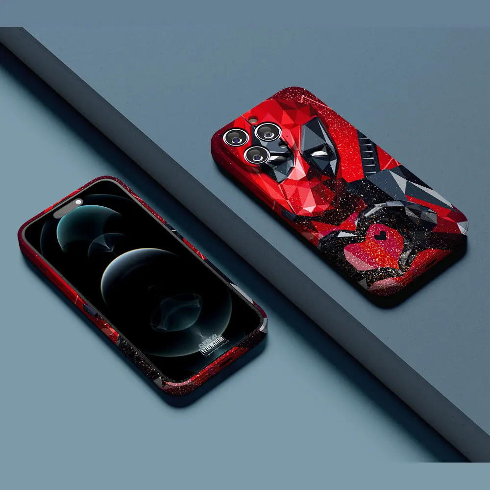 

Marvel Deadpool Phone Case For Apple iPhone 14 13 12 11 Pro Max Mini 7 8 6 6s X Xs Xr Plus Feilin Film Hard Cases Cover Fundas