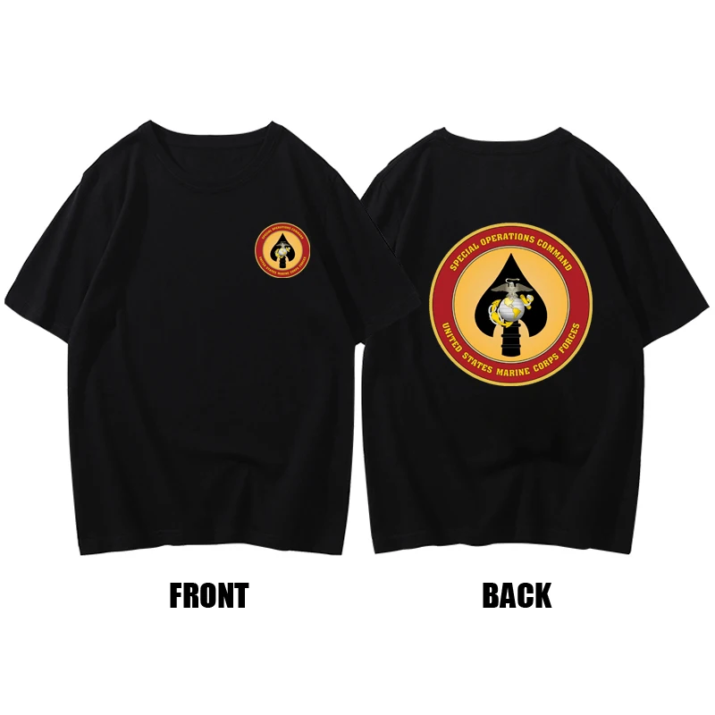 

US Marine Corps Special Operations Command MARSOC T-shirt Military Theme Reversible Tee Tops Leisure Graphic Tshirts Summer Tees