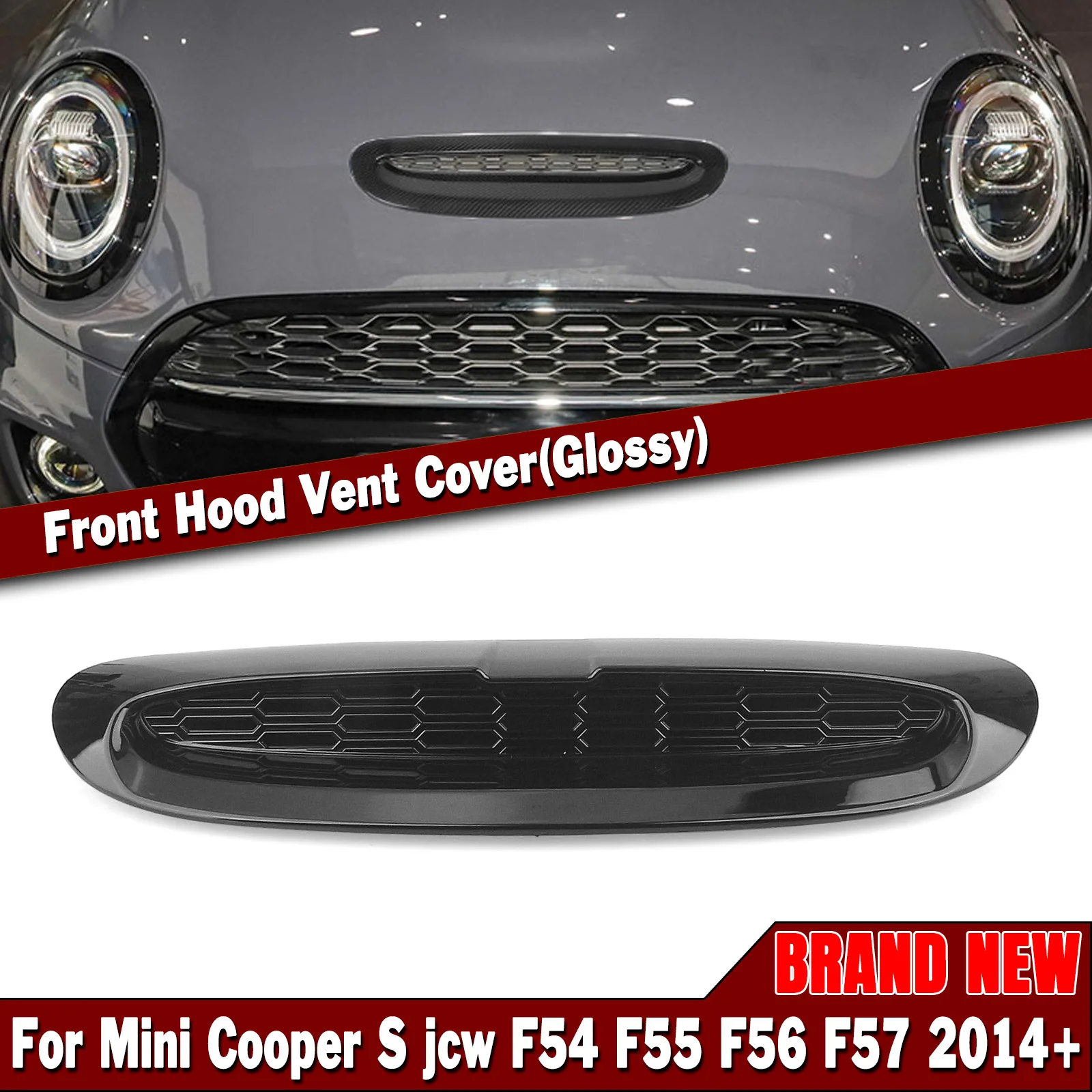 Для Mini Cooper S JCW F54 F55 F56 F57 2014-UP ABS глянцевые/матовые черные передние Чепчики для двигателя крышка для вентиляционного отверстия