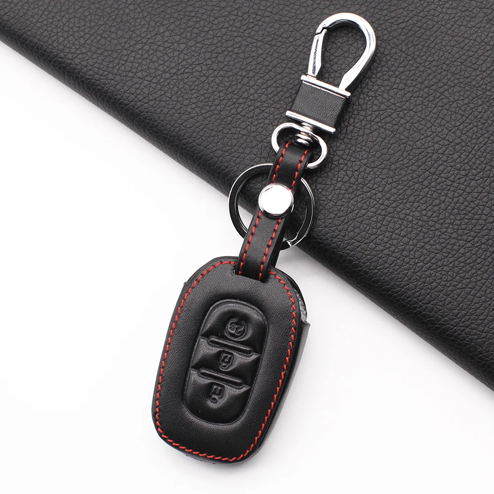 Кожаный чехол для автомобильных ключей 100% дюйма Renault Duster Sandero Captur Logan Clio Laguna Scenic 2016