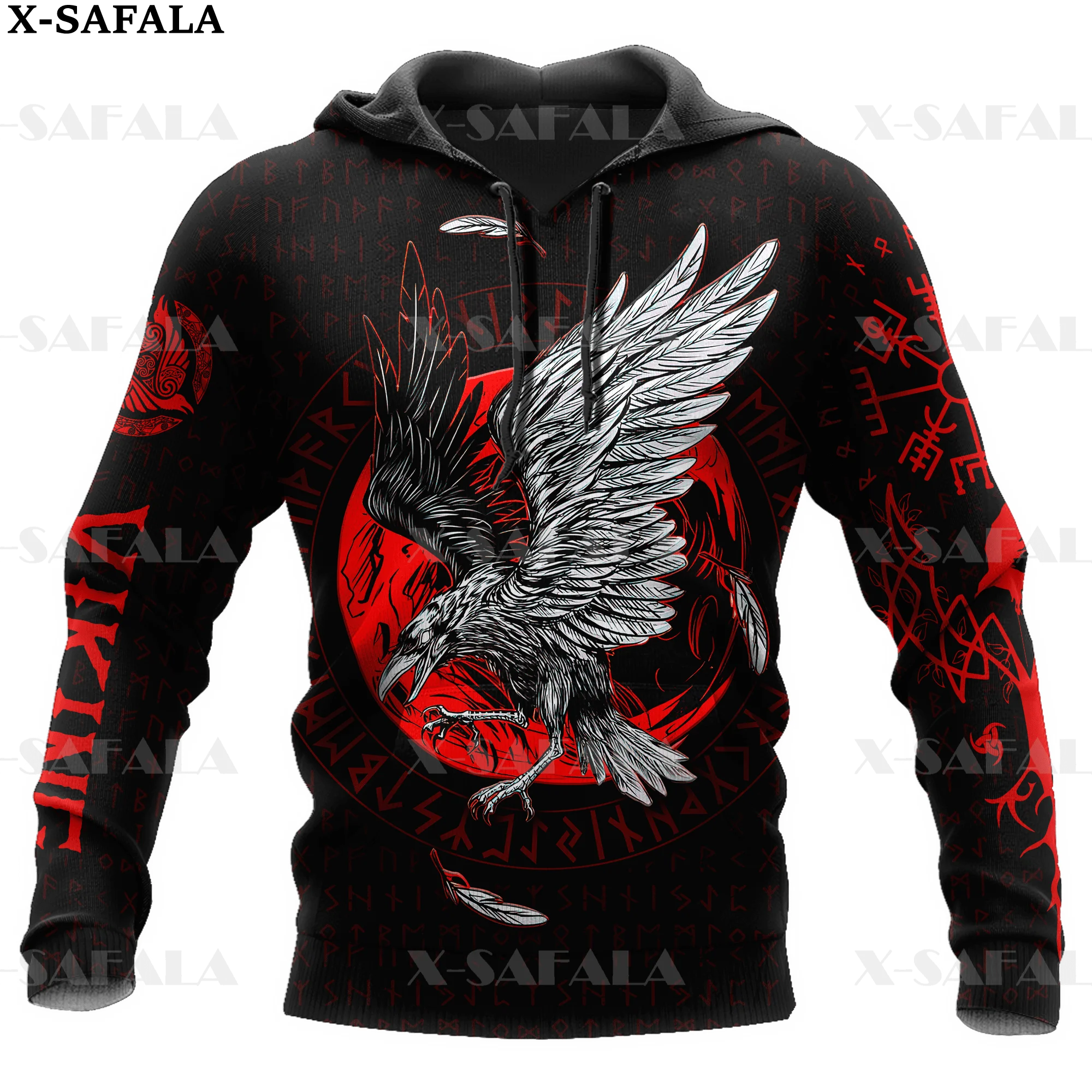 

Viking Odin's Ravens Red Moon Circle Tree Of Life 3D Printe Hoodie Man Female Zipper Pullover Sweatshirt Hooded Jersey-10