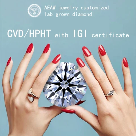AEAW Personnaliser les bijoux en vrac Labor Diamond CVD CVD HPHT IGI Jewelry 10K14K 18K Collier à anne