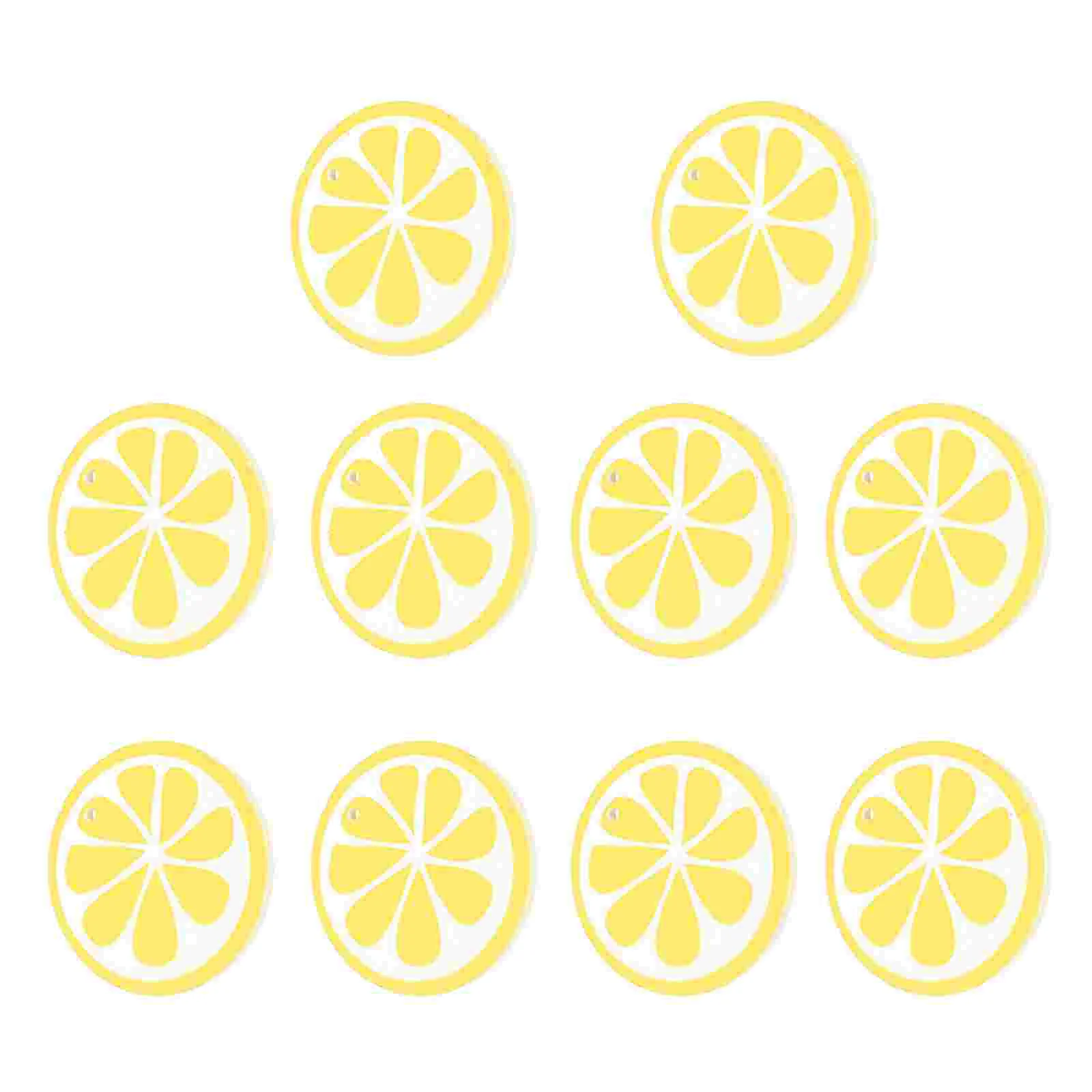 

10pcs Wooden Lemon Slices for Crafts Lemon Cutouts Lemon Slices Wood Gift Tags Hanging Embellishments for Summer Party Home