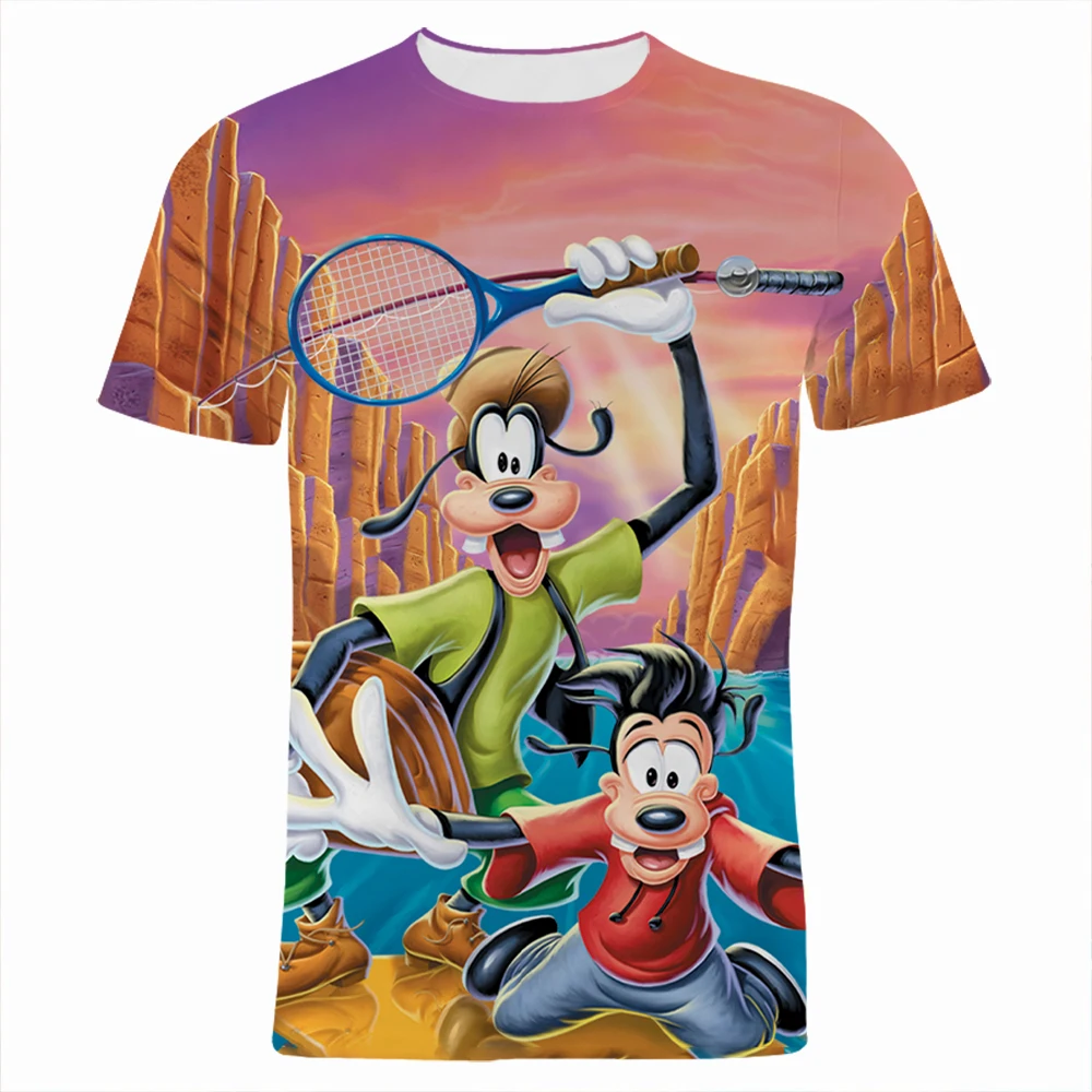 Модная забавная футболка Disney Goofy с 3D принтом мужские и женские футболки коротким