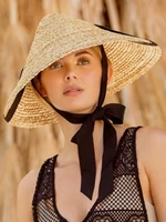 uspop new sun hat women conical straw hat summer wide brim wheat straw hat female lace up straw beach hat