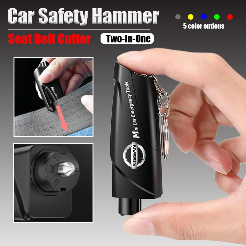 

Car Safety Hammer Car Window Breaker Car Tool for Nissan Altima Qashqai J11 J10 Juke Tiida Patrol X-trail Almera Accessories