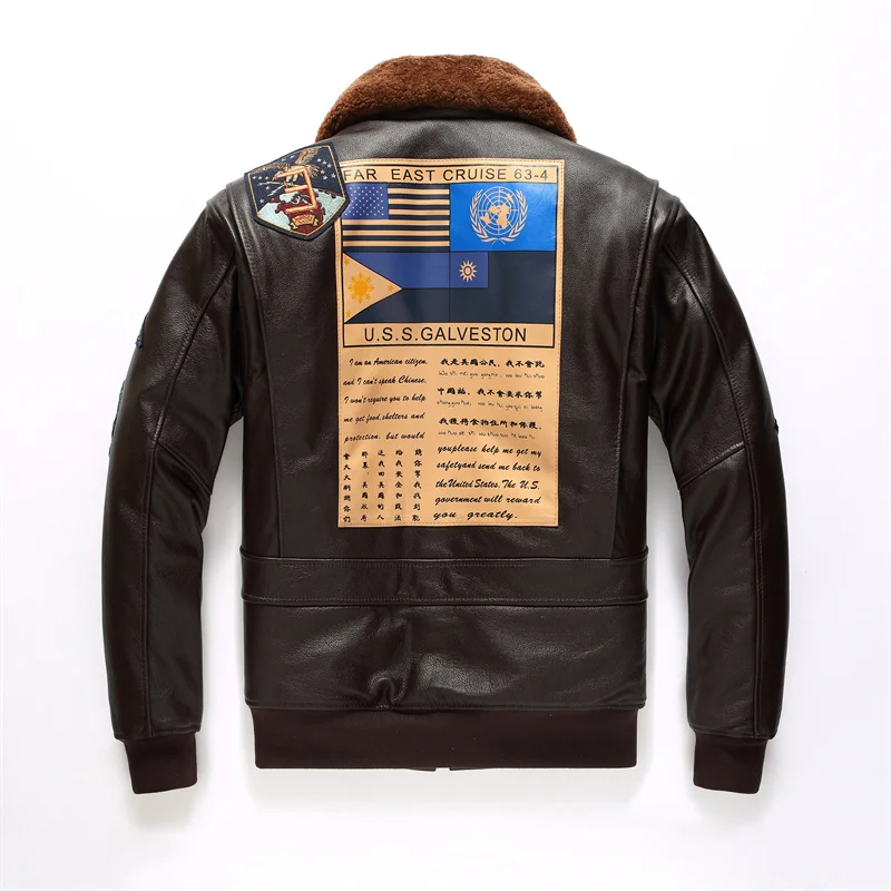 Темно-коричневый топ пистолет зимняя мужская куртка Пилот Военный стиль