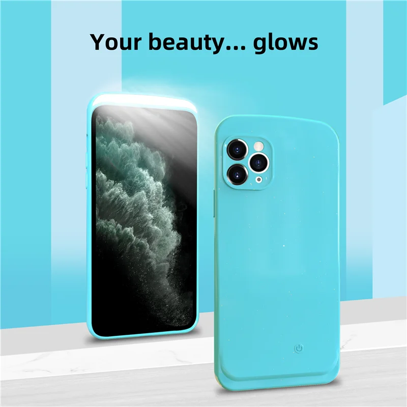 Selfie Beauty Ring Flash Phone Case For iPhone 13 12 11 Pro XS Max XR Cases with LED Selfie Light Portable Protective Back Cover