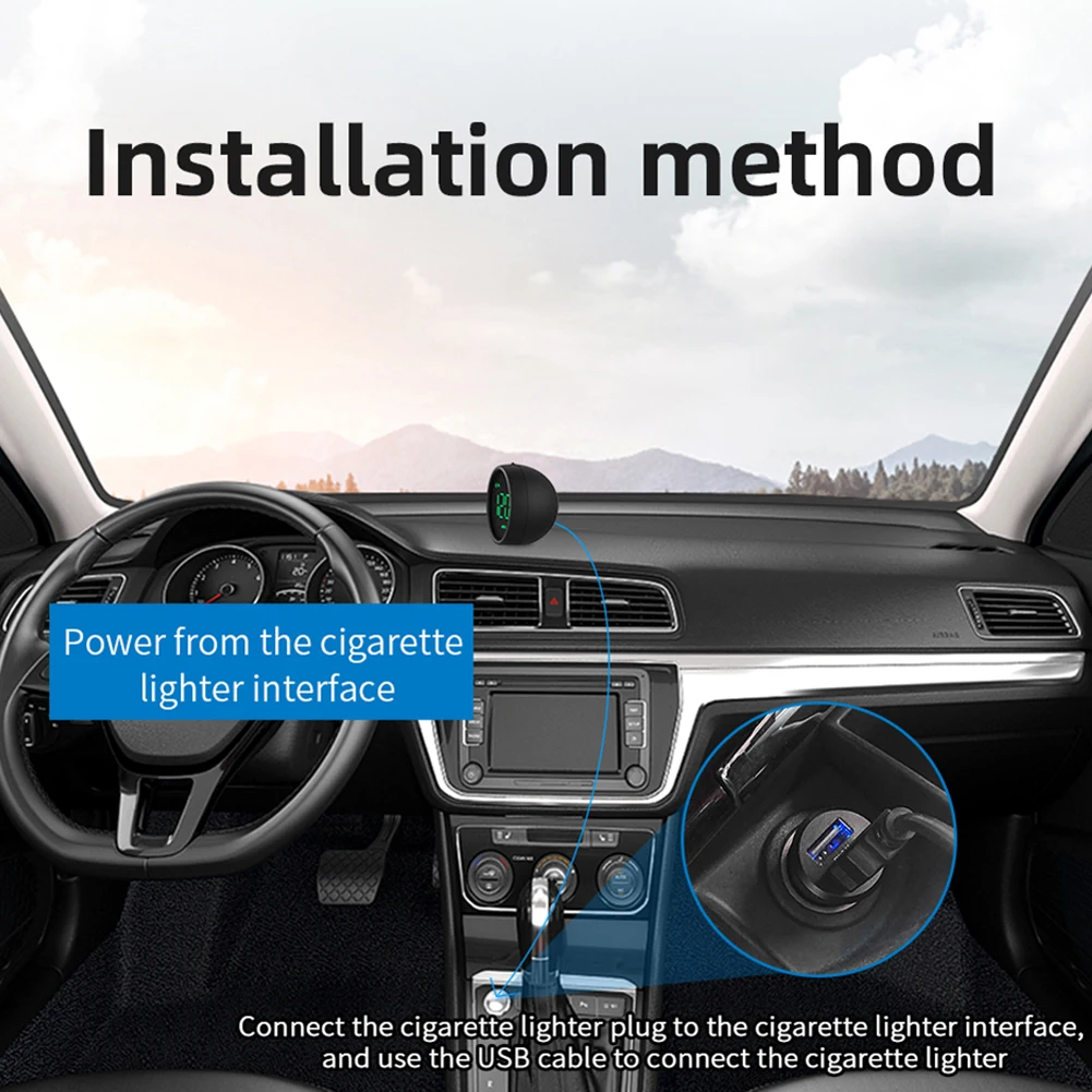 

Car Head-Up Display Universal Car HUD w/ Backlight 2.6" LCD GPS System Windshield Projector Auto OFF Overspeed Warning KM/h MPH