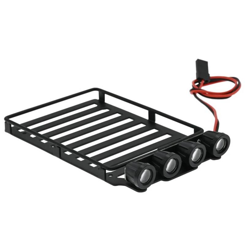 

Metal Roof Rack Luggage Carrier Tray With LED Light Spotlight For Axial SCX24 1/24 RC Crawler Car Upgrade Parts