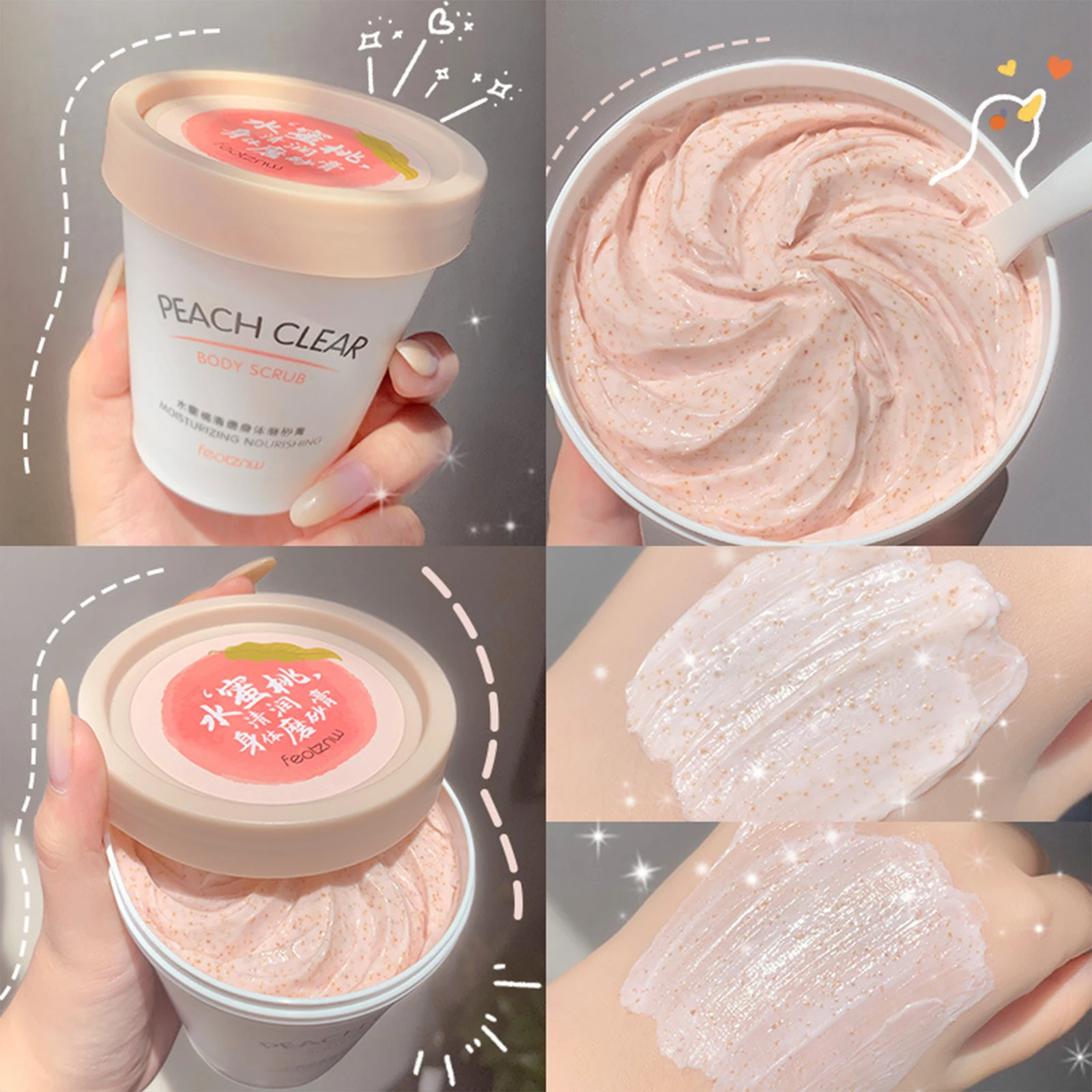 

200g Peach Body Scrub Exfoliating Anti-Cellulite Cream Whitening Moisturizing Brighten Scrub Skin-Tightrning Paste Skin Care