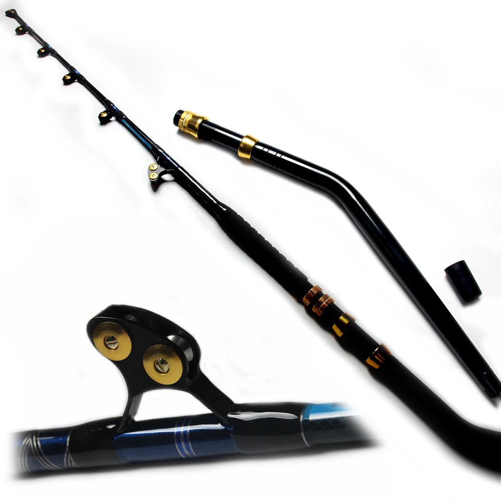 

big game rod 1.95m 130lbs roller guide bent butt handle off shore stand up fishing rod