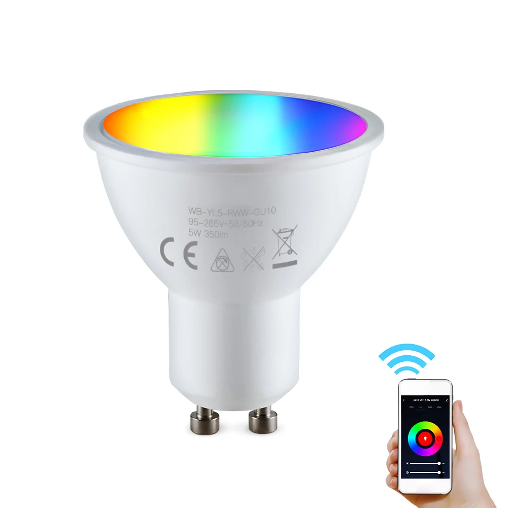 

Умная Светодиодная лампа с Wi-Fi, 5 Вт, с дистанционным управлением