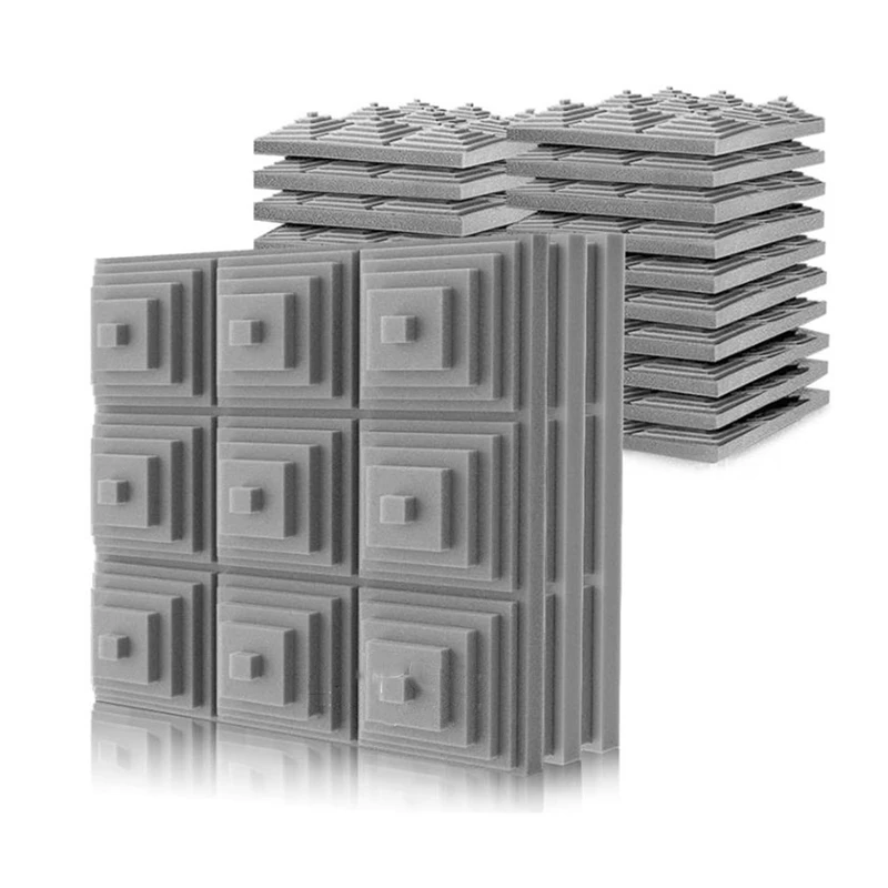 

24 Pcs Acoustic Foam Panel,Sound Insulation Foam Panel,Wall Sound Insulation,Noise Reduction Mat,For Music Studio Family