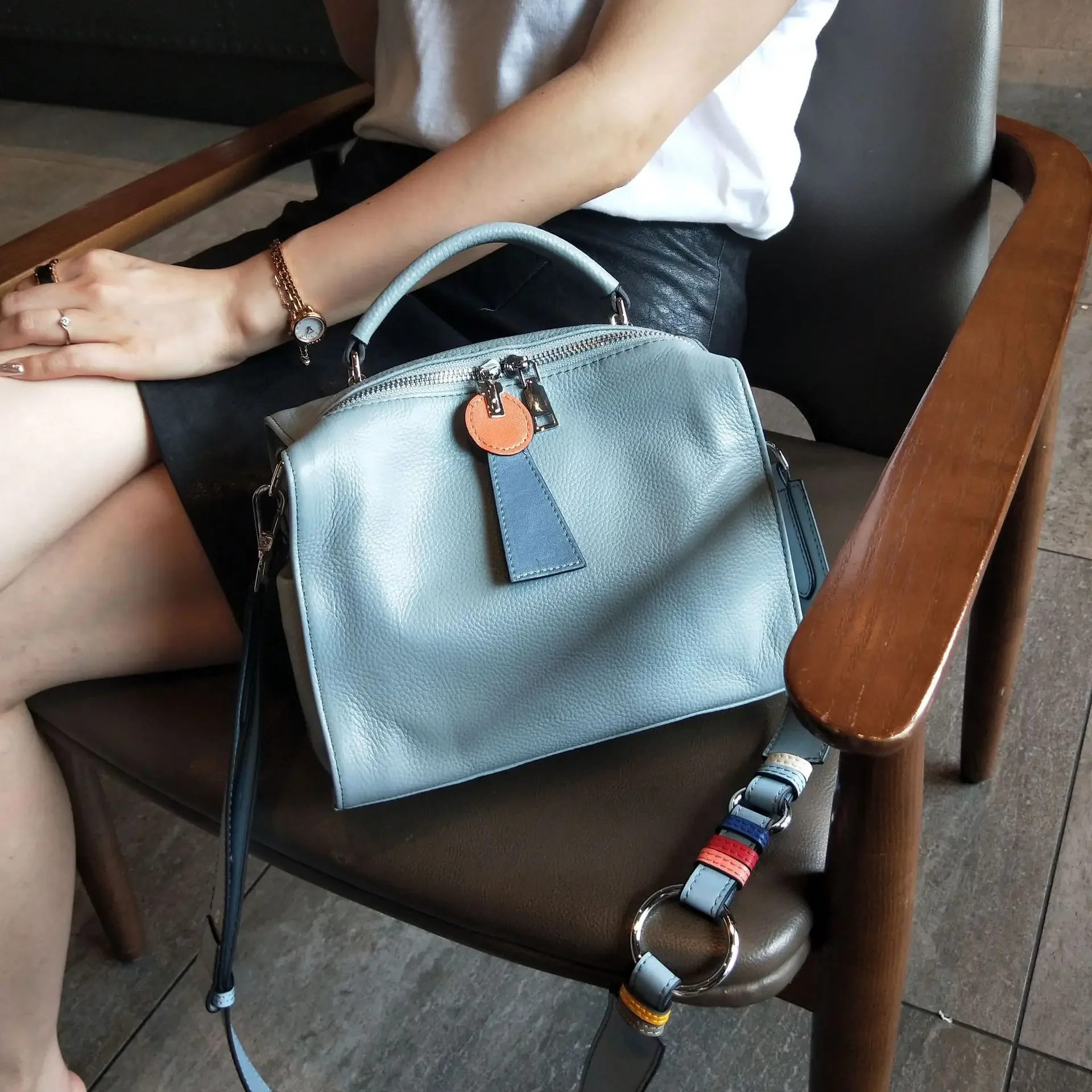 2024 новая модная женская сумка из коровьей кожи повседневная универсальная с