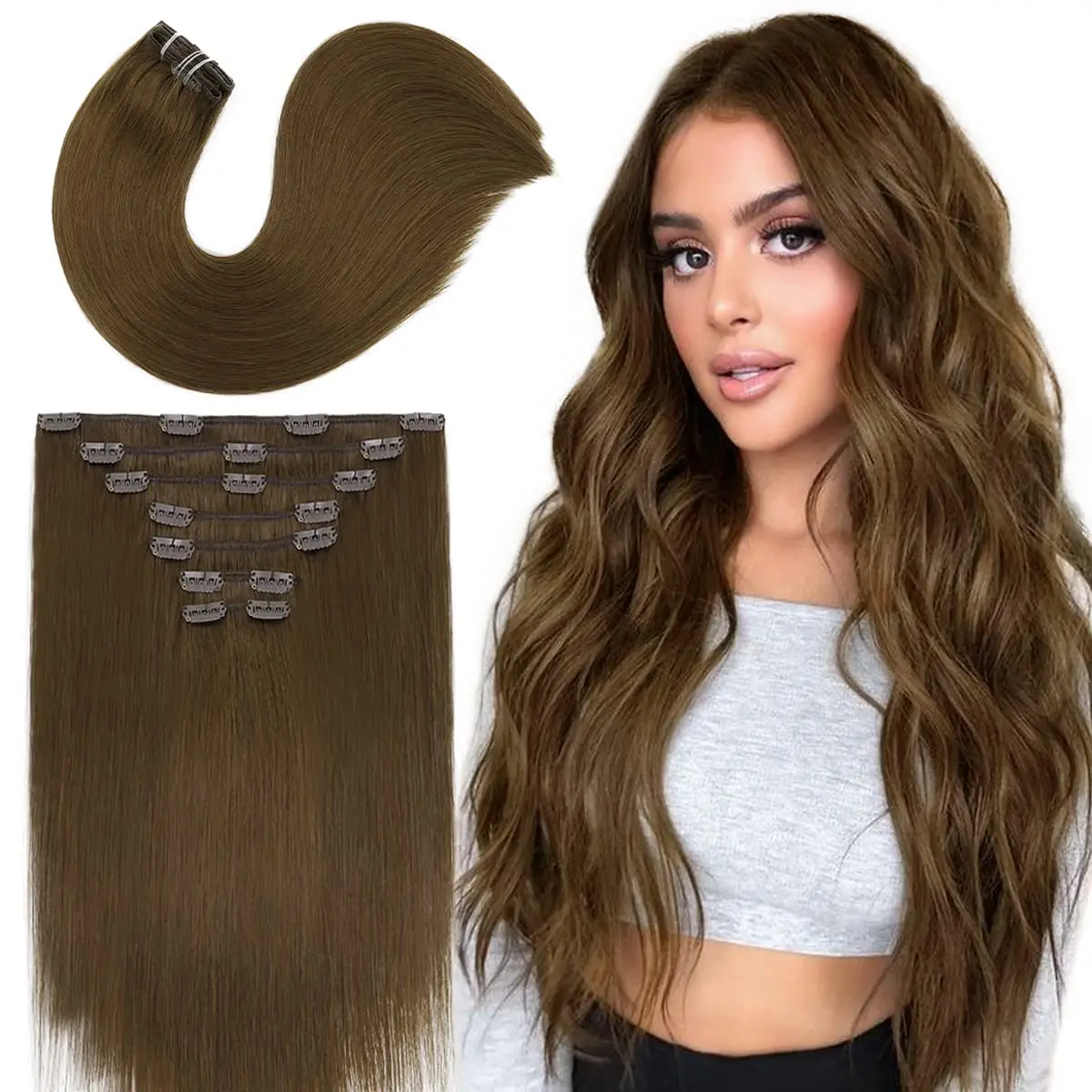 Scheherezade Clip In Hair Extensions Human Hair Brazilian Remy Straight Hair Clip In Human Hair Extensions Natural Hair