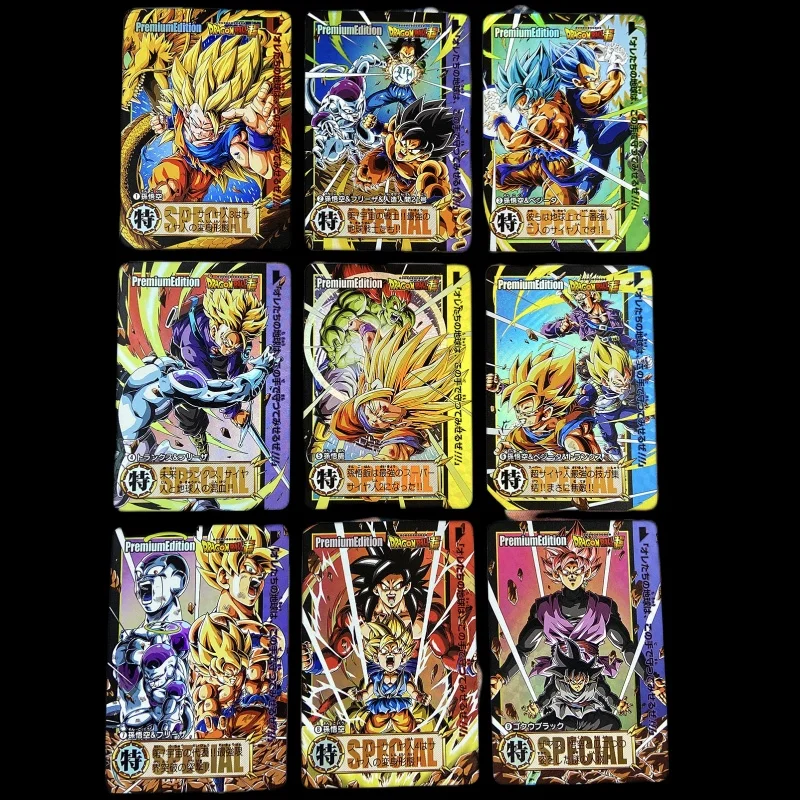

9 шт./компл., флэш-карта DRAGON BALL, Сон Гоку, торанкусу, Фриза, бежита, Yonsei, анимационные персонажи, коллекция, искусственные подарки