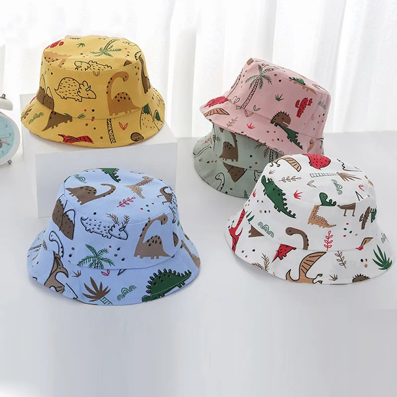 

Cartoon Dinosaur Print Baby Bucket Caps for Boy Girl Cute Animal Infant Fisherman Hat Summer Toddler Panama Sun Cap Bonnet Gorra