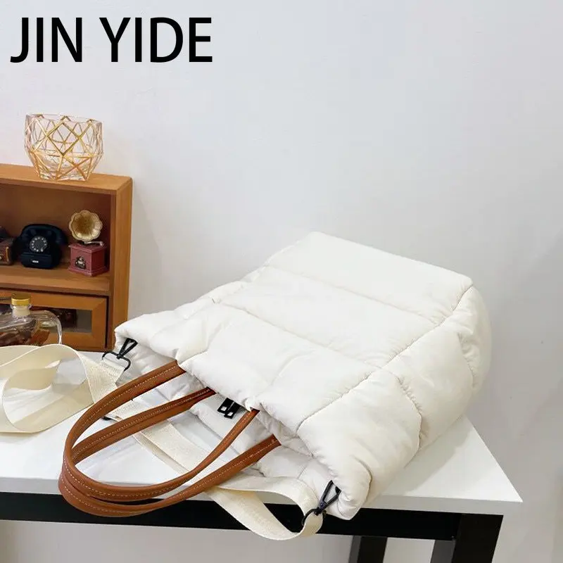 Fashion Nylon Padded Large Tote Bag Designer Quilted Women Handbags Luxury Down Cotton Puffy Bags Warm Winter Big Shopper Purses